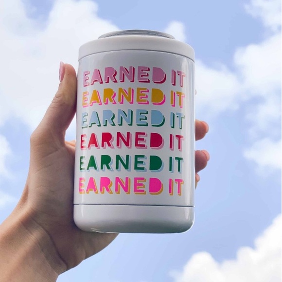 Packed Party stainless steel can cooler earned it beer coozie holder - Picture 3 of 8